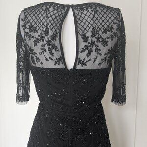 Adrianna Papell Black Lace Sequin Dress 2 XS (34 European)